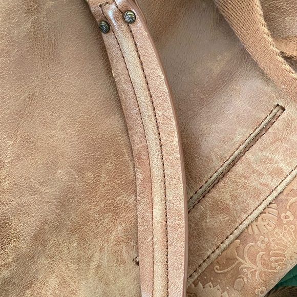 The Sak Women’s Silverlake Leather Tobacco Floral Embossed Crossbody Bag - Picture 7 of 9